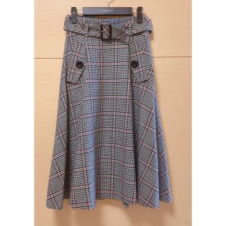 バーバリーブルーレーベル(BURBERRY BLUE LABEL)のブルーレーベル クレストブリッジウールチェックスカート(ロングスカート)