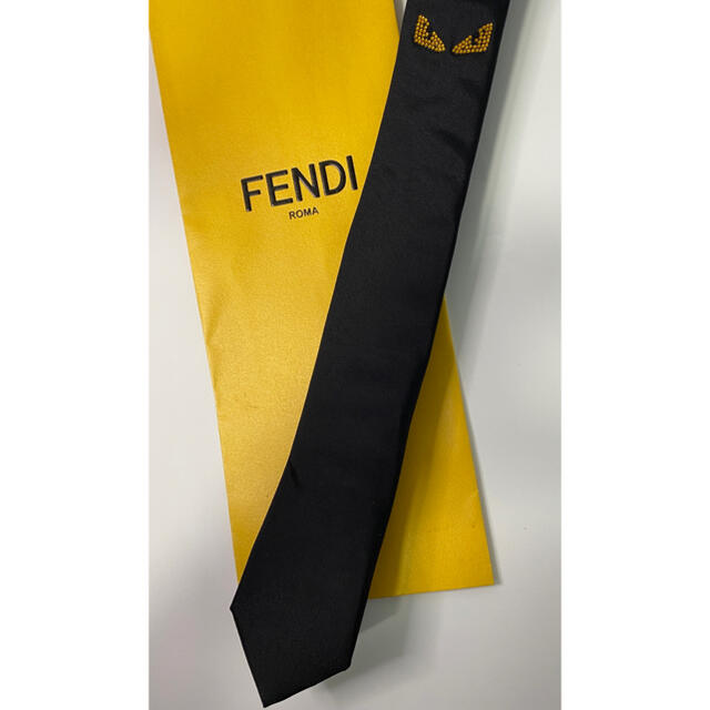 希少【FENDI】フェンディ モンスター ネクタイ ブラック ゴールド