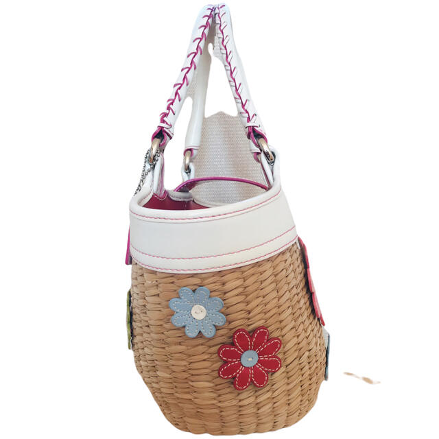 ☆コーチcoach ストローバッグ4443 フラワーカゴバッグ☆ ☆コーチcoach ストローバッグ4443 フラワーカゴバッグ☆