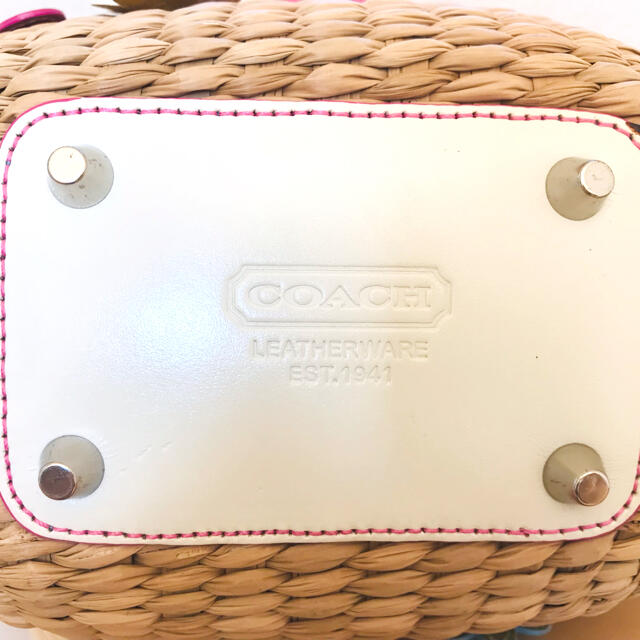 ☆コーチcoach ストローバッグ4443 フラワーカゴバッグ☆ ☆コーチcoach ストローバッグ4443 フラワーカゴバッグ☆