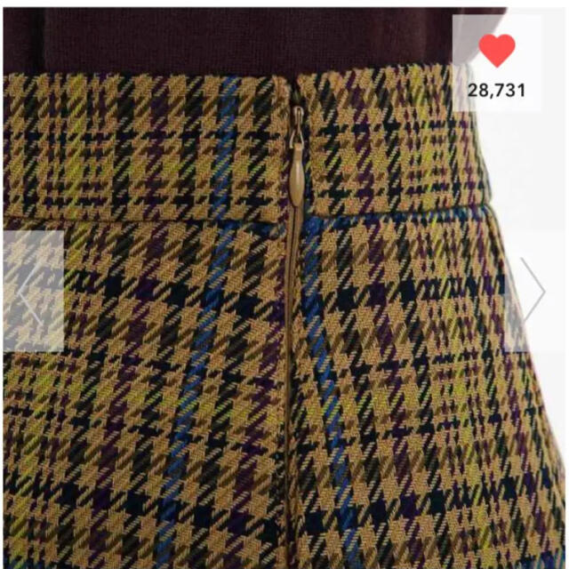 GU(ジーユー)のジーユー　チェックナローミディスカート ブラウン  レディースのスカート(ひざ丈スカート)の商品写真
