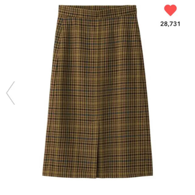GU(ジーユー)のジーユー　チェックナローミディスカート ブラウン  レディースのスカート(ひざ丈スカート)の商品写真