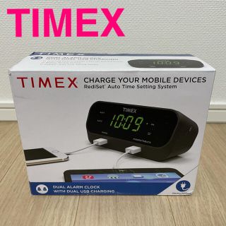 タイメックス(TIMEX)の【新品】TIMEX デュアル アラーム USB充電器 目覚まし時計 置き時計(置時計)