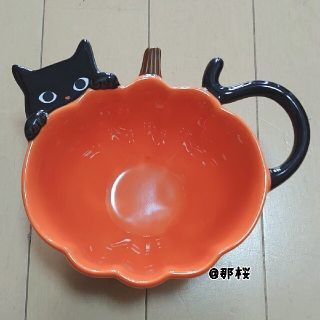 スターバックスコーヒー(Starbucks Coffee)の♡1個♡ スターバックス ハロウィン ボウル パンプキン キャット 南瓜 黒猫(食器)