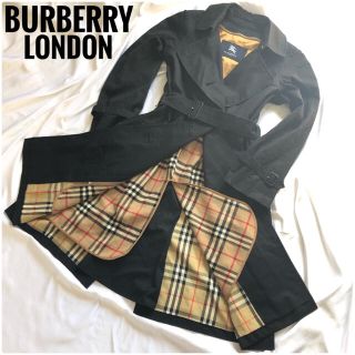 バーバリー(BURBERRY)の美品⭐️ライナー着脱可能⭐️バーバリーロンドン ノバチェック 黒 トレンチコート(トレンチコート)