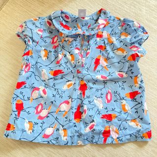 プチバトー(PETIT BATEAU)のプチバトー　ブラウス　小鳥　美品　94(ブラウス)