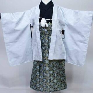 七五三 五歳 男児 羽織 袴フルセット おりびと グレー地 NO35530(和服/着物)