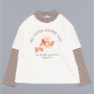 メゾピアノジュニア(mezzo piano junior)のメゾピアノ新品新作タグ付きレイヤード風くま長袖Tシャツ140(Tシャツ/カットソー)