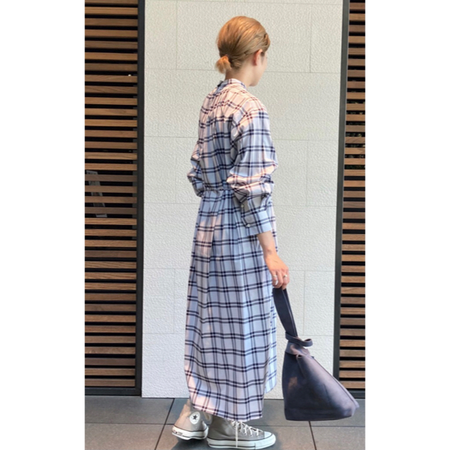 20AW HYKE CHECKED BIB FRONT SHIRT DRESS 1