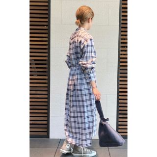 20AW HYKE CHECKED BIB FRONT SHIRT DRESS