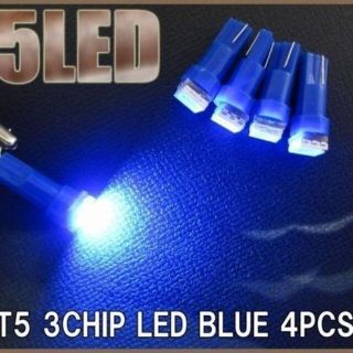 T5 3CHIP LED 青/ブルー 4個+保障1(車種別パーツ)