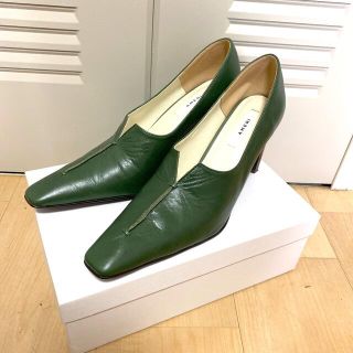 アメリヴィンテージ(Ameri VINTAGE)のLADY CUT PUMPS Lサイズ グリーン ameri vintage(ハイヒール/パンプス)