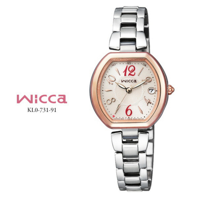 wicca シチズン 時計 ソーラー 電波時計 KL073191 可愛いピンク - 腕時計