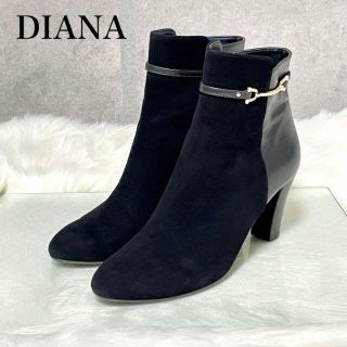 ダイアナ(DIANA)の【着用一回❗️】DIANA スエード　レザー　切り替えコンビブーツ　24 ベルト(ブーツ)