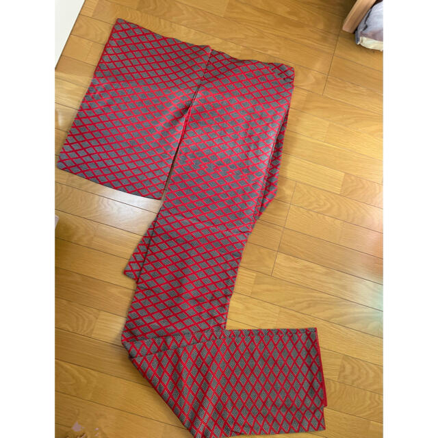 黒地　ドット　赤い格子柄　小紋 レディースの水着/浴衣(着物)の商品写真