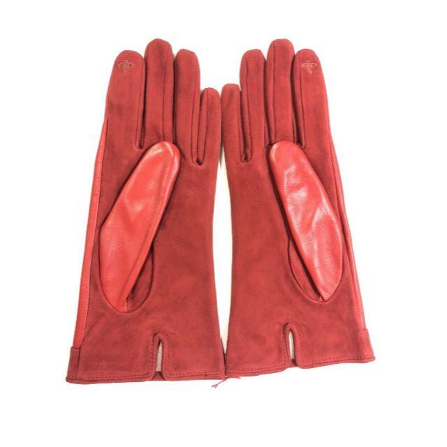 Vivienne Westwood(ヴィヴィアンウエストウッド)の☆未使用☆ ヴィヴィアンウエストウッド 革手袋赤 21㎝ レディース スマホ対応 レディースのファッション小物(手袋)の商品写真