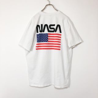 エイチアンドエム(H&M)のH&M NASA プリント Tシャツ バックプリント 星条旗 アメリカ 古着(Tシャツ/カットソー(半袖/袖なし))