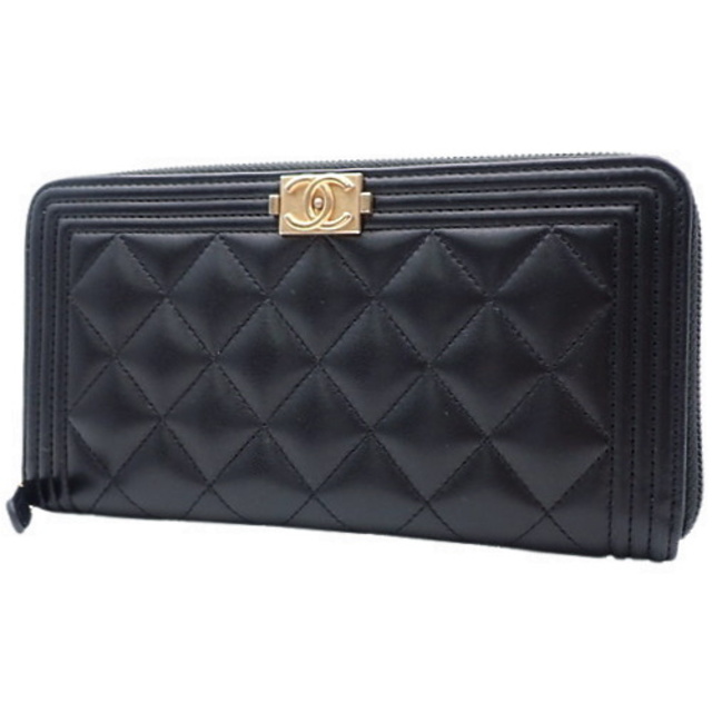 CHANEL - シャネル ココマーク 長財布 ラムスキン ブラック黒