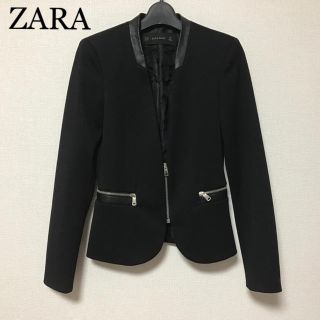 ザラ(ZARA)の未使用♡ZARA BASIC ノーカラー ジャケット ブラック レディース XS(ノーカラージャケット)