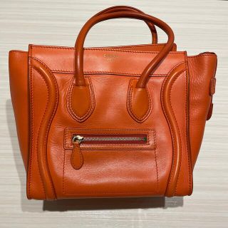 セリーヌ(celine)のセリーヌ　ラゲージ　マイクロ　オレンジ(トートバッグ)