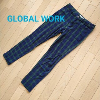 グローバルワーク(GLOBAL WORK)のGLOBAL WORK　グローバルワーク　チェック　パンツ　レディース　Sサイズ(カジュアルパンツ)