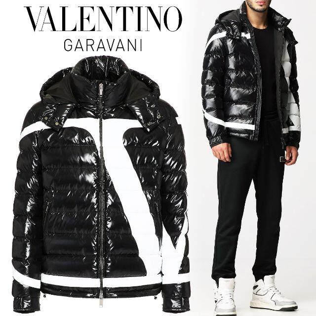 熱販売 専用 - VALENTINO 02 46 size ダウンジャケット ロゴ ブラック