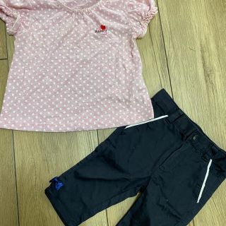 コムサイズム(COMME CA ISM)のコムサイズム★半袖Tシャツ&七分丈パンツ★サイズ90★女の子★ベビー★子ども(Tシャツ/カットソー)