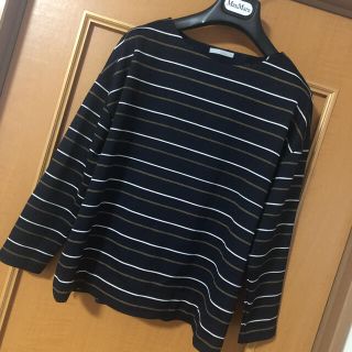 オペークドットクリップ(OPAQUE.CLIP)のオペークドットクリップ　ボーダートップス　サイズ40/L(Tシャツ(長袖/七分))