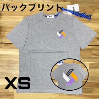 エムエスジイエム(MSGM)の新品　MSGM メンズ　バックプリント　ロゴ　Tシャツ　グレー　XS 半袖(Tシャツ/カットソー(半袖/袖なし))