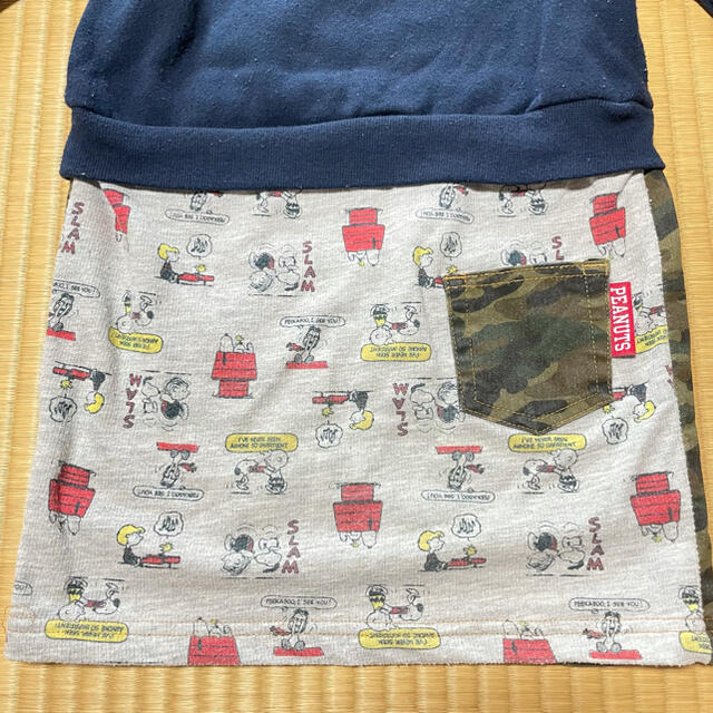 SNOOPY(スヌーピー)のSNOOPY 長袖フーディータイトワンピ　120 キッズ/ベビー/マタニティのキッズ服女の子用(90cm~)(Tシャツ/カットソー)の商品写真