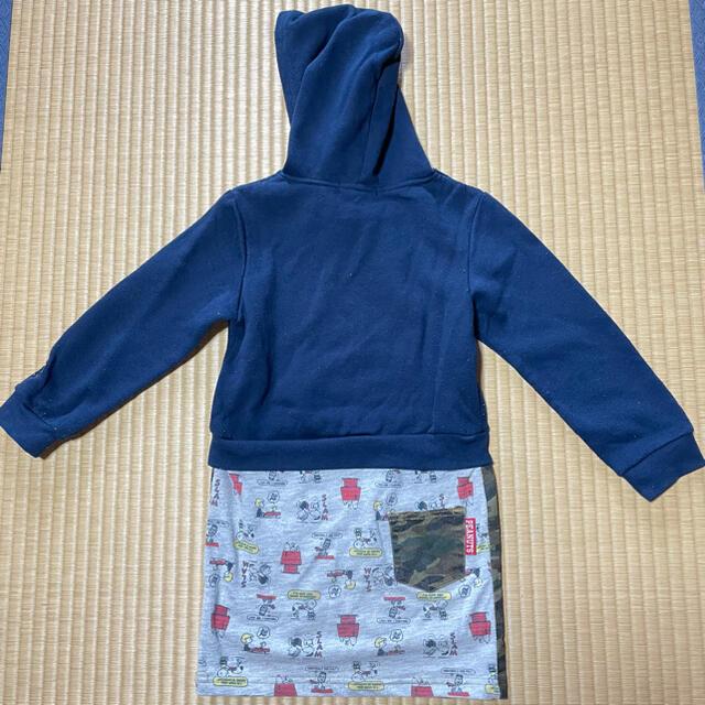 SNOOPY(スヌーピー)のSNOOPY 長袖フーディータイトワンピ　120 キッズ/ベビー/マタニティのキッズ服女の子用(90cm~)(Tシャツ/カットソー)の商品写真