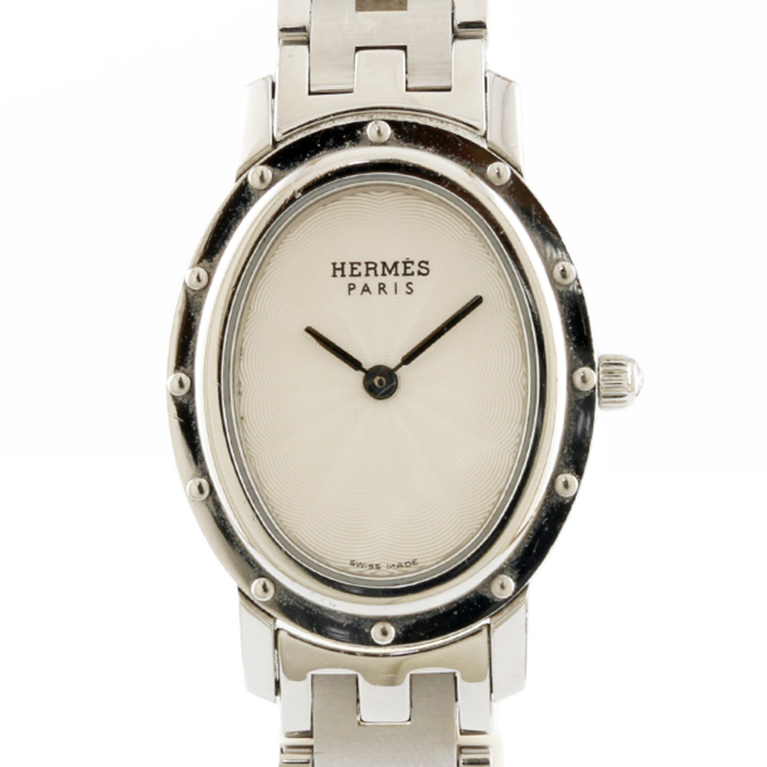 エルメス  クリッパー オーバル 腕時計 ステンレススチール CO1.210 クオーツ レディース 1年保証  HERMES