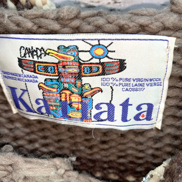 KANATA - Kanata カナタ カウチンセーター カナダ製 フード付き