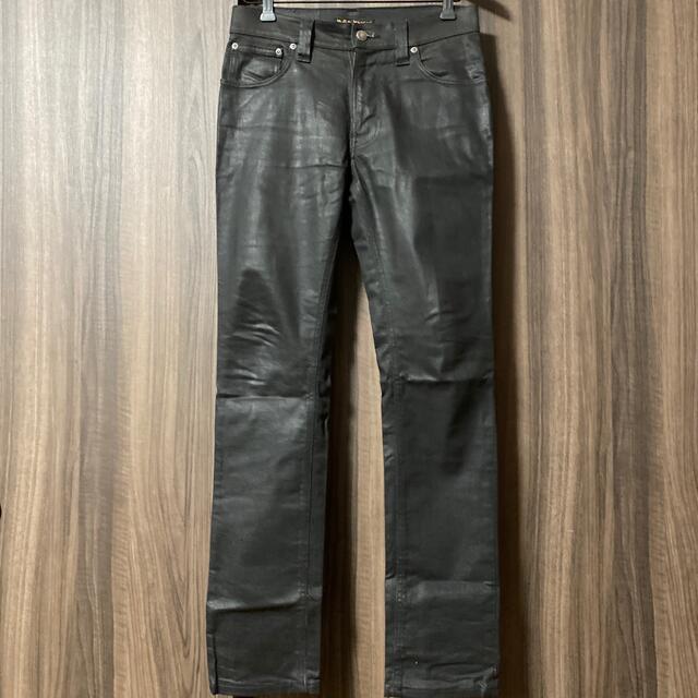 Nudie Jeans(ヌーディジーンズ)の29インチ　ヌーディージーンズ　シンフィン　ドライブラックコーテッド メンズのパンツ(デニム/ジーンズ)の商品写真