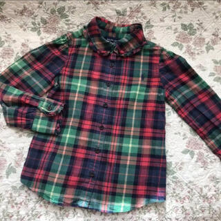 ラルフローレン(Ralph Lauren)のラルフローレン　チェック×フリル襟　コットンシャツ　110センチ　サイズ5(Tシャツ/カットソー)