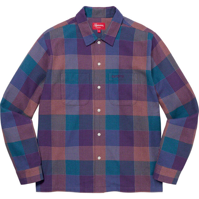 新品 送料無料 Supreme Plaid Flannel Shirt 紫