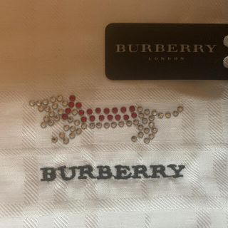 バーバリー(BURBERRY)のバーバリー大判ハンカチ　ラインストーン　箱入り未使用(ハンカチ)