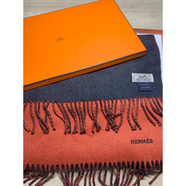 HERMES エルメス マフラー リバーシブル カシミア-