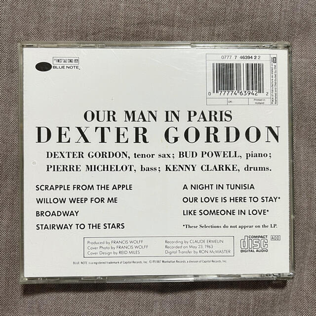 DEXTER GORDON／OUR MAN IN PARIS エンタメ/ホビーのCD(ジャズ)の商品写真