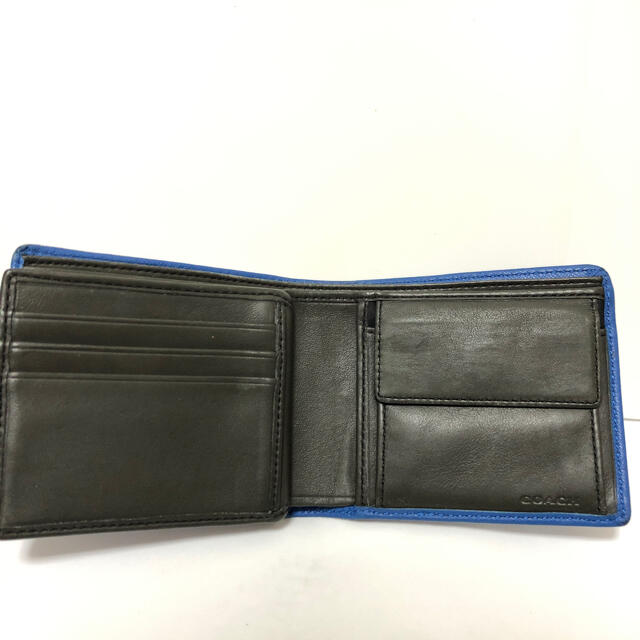 COACH ブルー 二つ折り財布