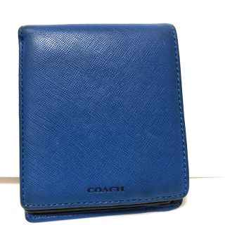 コーチ(COACH)のCOACH ブルー 二つ折り財布(折り財布)