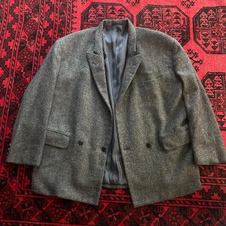 コムデギャルソンオムプリュス(COMME des GARCONS HOMME PLUS)の激レア　80's コムデギャルソンオムプリュス　レザー切り替えツイードジャケット(テーラードジャケット)