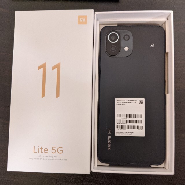 スマートフォン/携帯電話xiaomi mi 11 lite 5g トリュフブラック　黒　ブラック