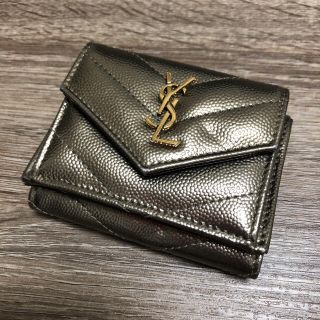 サンローラン 三つ折り財布 ミニ コンパクト ウォレット レザー www