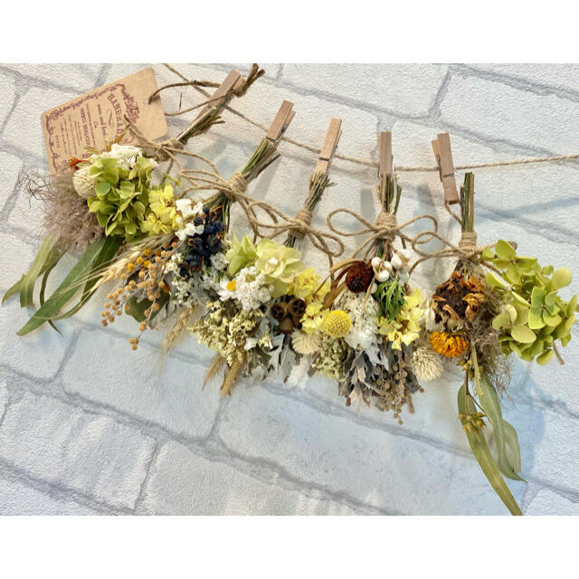 ドライフラワー スワッグ ガーランド❁441秋色 ミモザ スモークツリー 花束