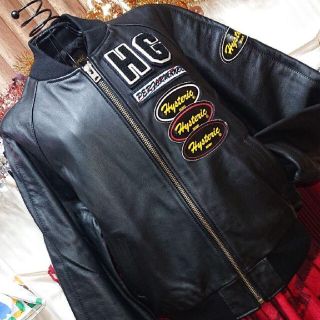 ヒステリックグラマー(HYSTERIC GLAMOUR)のつなママ様専用 新品未使用タグ付きヒステリックグラマーワッペン牛革ジャンパー(スタジャン)