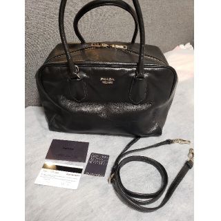 プラダ(PRADA)のPRADA 2WAY ボストンバッグ ショルダー 1BB009 ブラックピンク黒(ボストンバッグ)