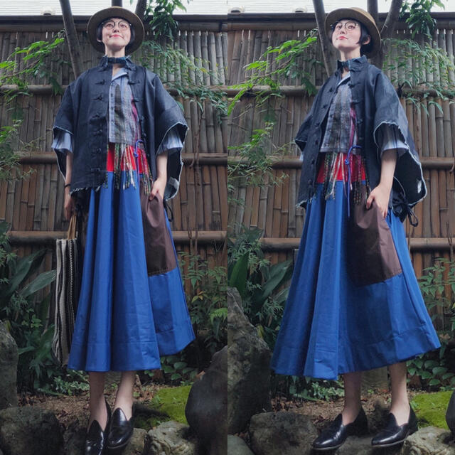 (✨様専用)facetasm デニムスタンドカラーチャイナポンチョコート羽織