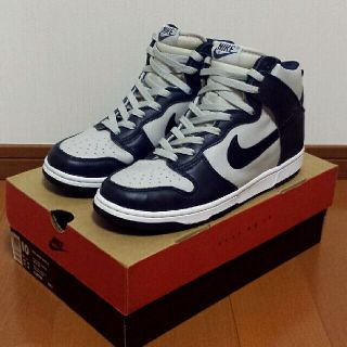 ナイキ(NIKE)の1999 NIKE DUNK HIGH LE (淡灰×濃紺)US10【QS2】(スニーカー)