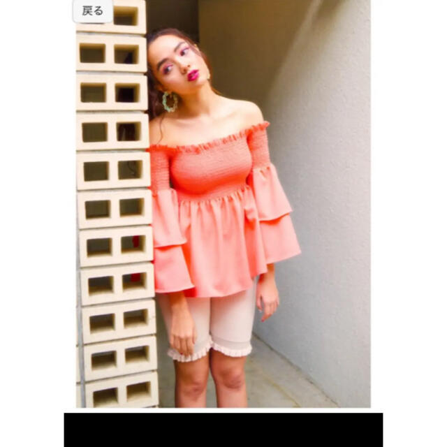 リルリリー シャーリングブラウス オフショルダー lilLilly シャーリングトップス ブラウス カットソー オフショルダー